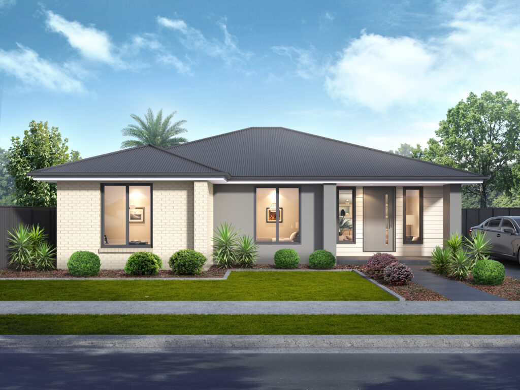 P J Cook Building The Beresfield 3 Bedroom New Home Design No Garage Contemporary Facade