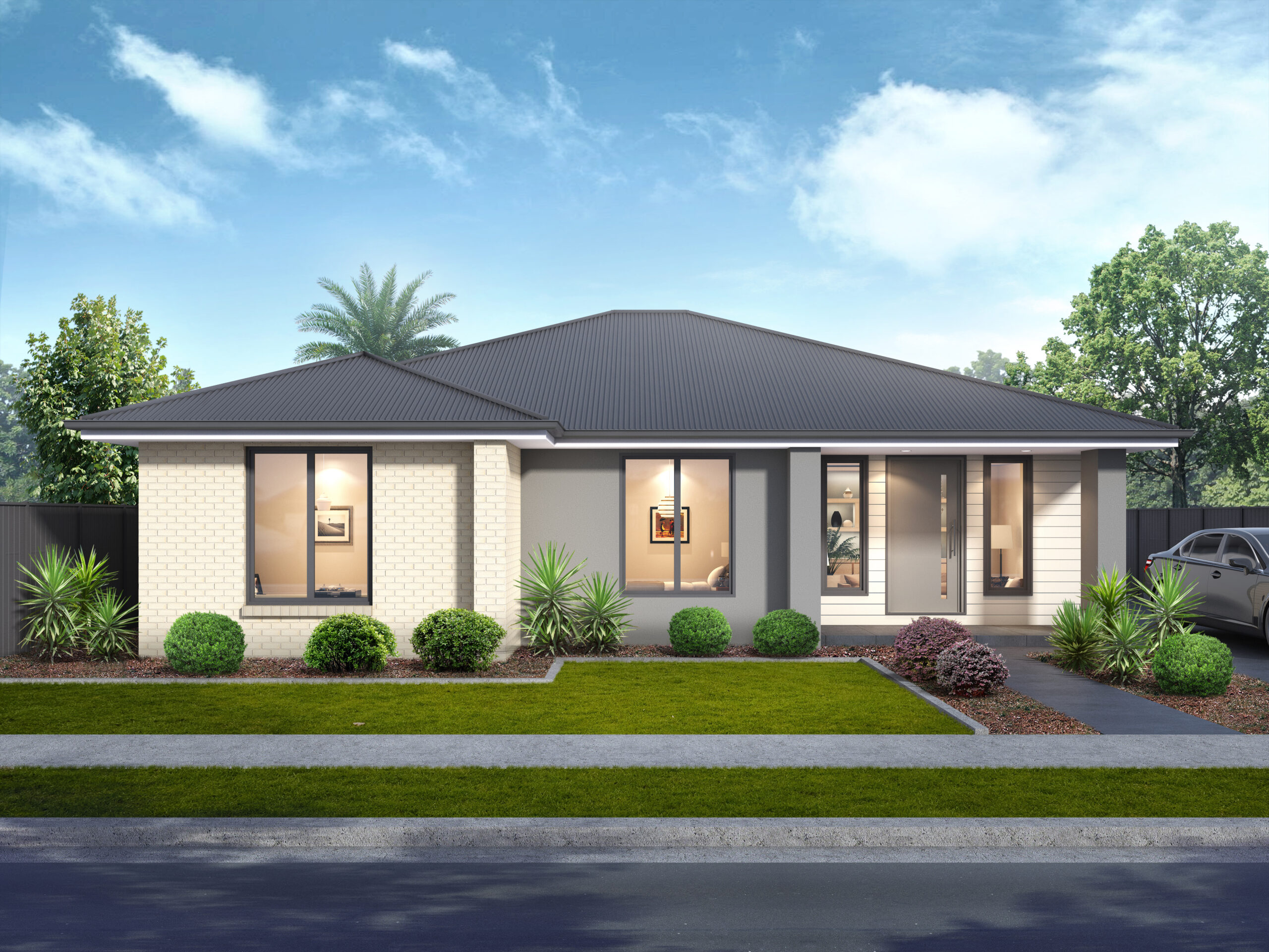 P J Cook Building The Beresfield 3 Bedroom New Home Design No Garage Contemporary Facade