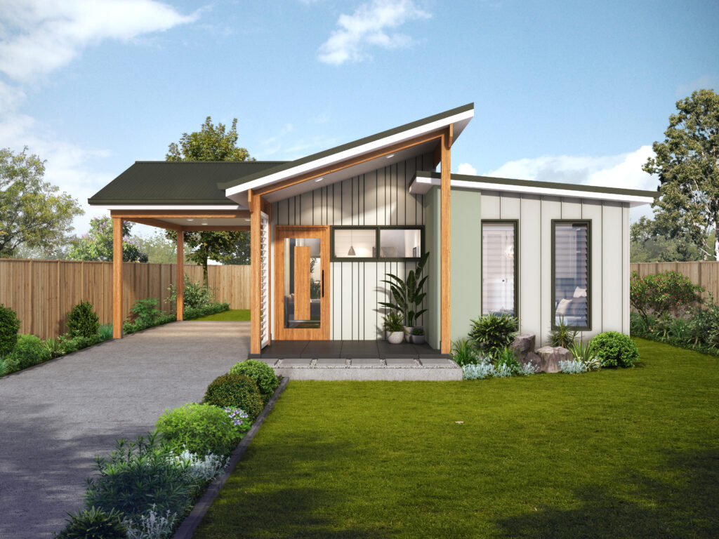 Gosford Granny Flat Designs With Attached Carport/Alfresco Tropical Facade