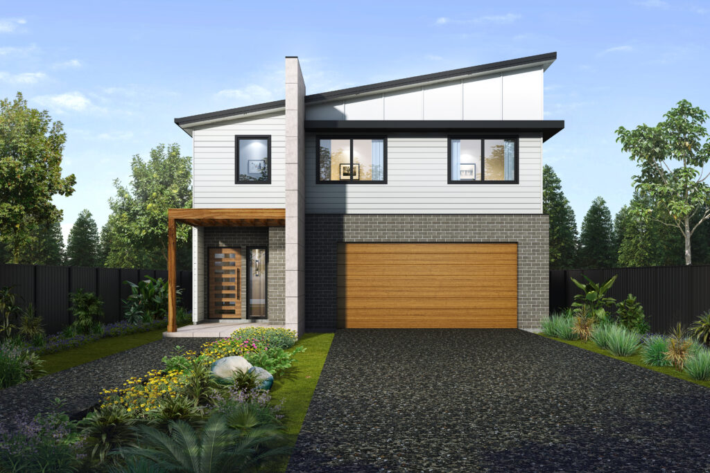 P J Cook Building The Chittaway Bay 2 Storey Granny Flat Ultra Modern Facade