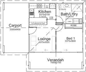 P J Cook The Branxton Granny Flat Floorplan